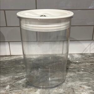 Clear Plastic Storage Container with White Lid